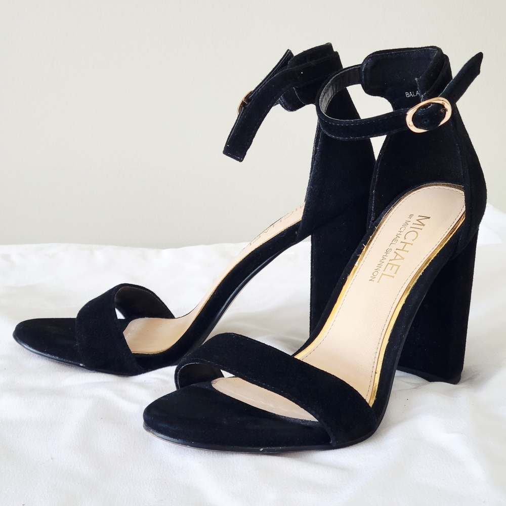 Michael by Michael Shannon "Sammey" Black Heel Sandal Shoe 7.5